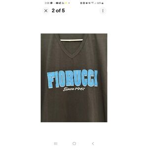 NWT‎ Fiorucci Italy Designer Logo T-Shirt Black/Blue S New with Tags Women's